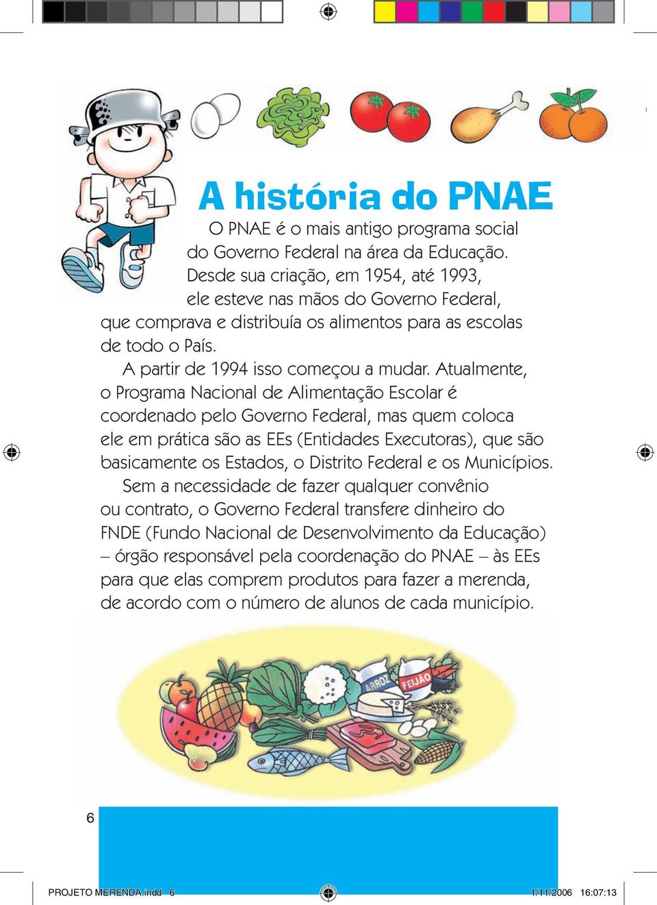 Atualmente, o Programa Nacional de Alimentação Escolar é coordenado pelo Governo Federal, mas quem coloca ele em prática são as EEs (Entidades Executoras), que são basicamente os Estados, o Distrito