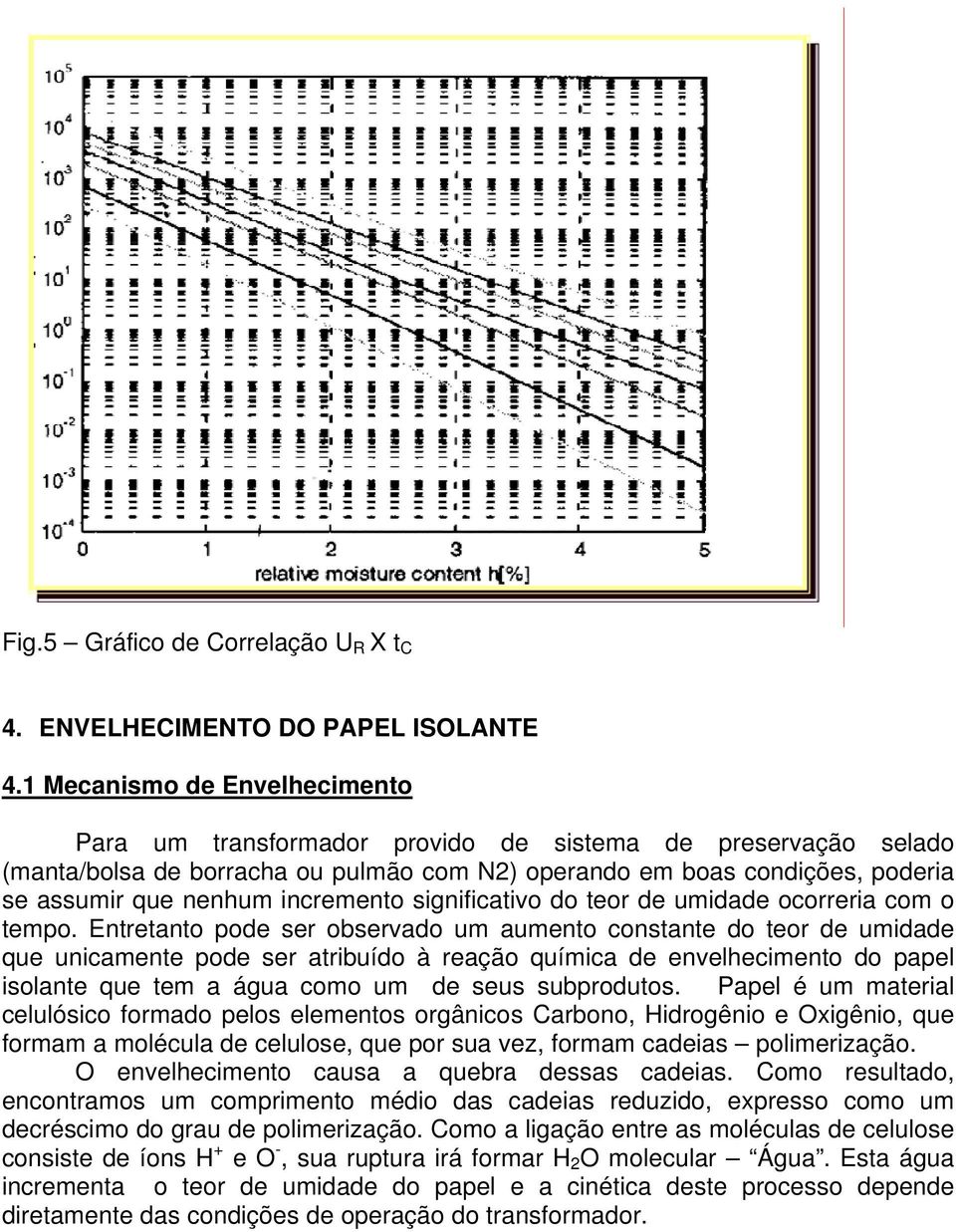 incremento significativo do teor de umidade ocorreria com o tempo.