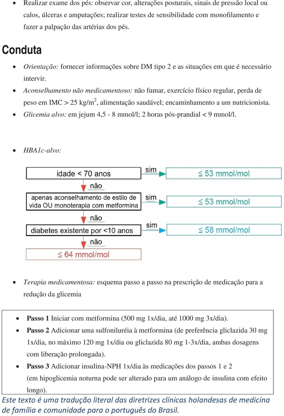 Aconselhamento não medicamentoso: não fumar, exercício físico regular, perda de peso em IMC > 25 kg/m 2, alimentação saudável; encaminhamento a um nutricionista.