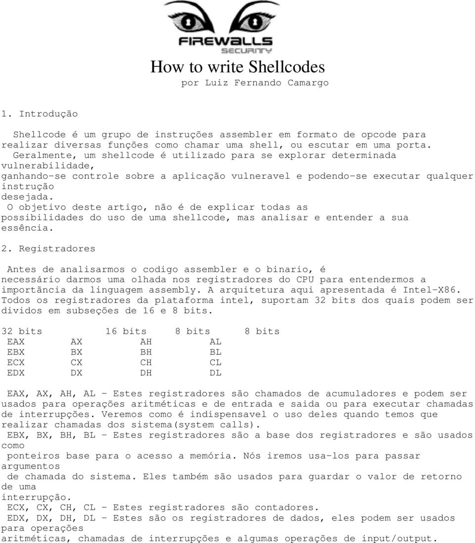 Geralmente, um shellcode é utilizado para se explorar determinada vulnerabilidade, ganhando-se controle sobre a aplicação vulneravel e podendo-se executar qualquer instrução desejada.