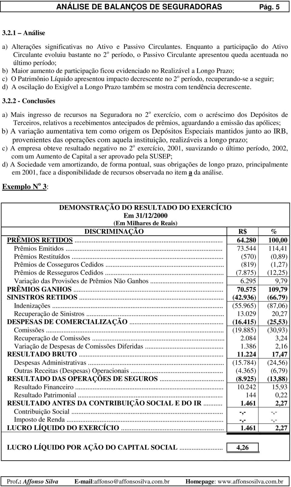 Realizável a Longo Prazo; c) O Patrimônio Líquido apresentou impacto decrescente no 2 o período, recuperando-se a seguir; d) A oscilação do Exigível a Longo Prazo também se mostra com tendência