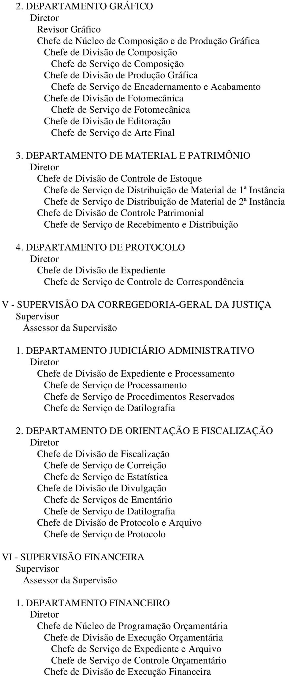 DEPARTAMENTO DE MATERIAL E PATRIMÔNIO Diretor Chefe de Divisão de Controle de Estoque Chefe de Serviço de Distribuição de Material de 1ª Instância Chefe de Serviço de Distribuição de Material de 2ª