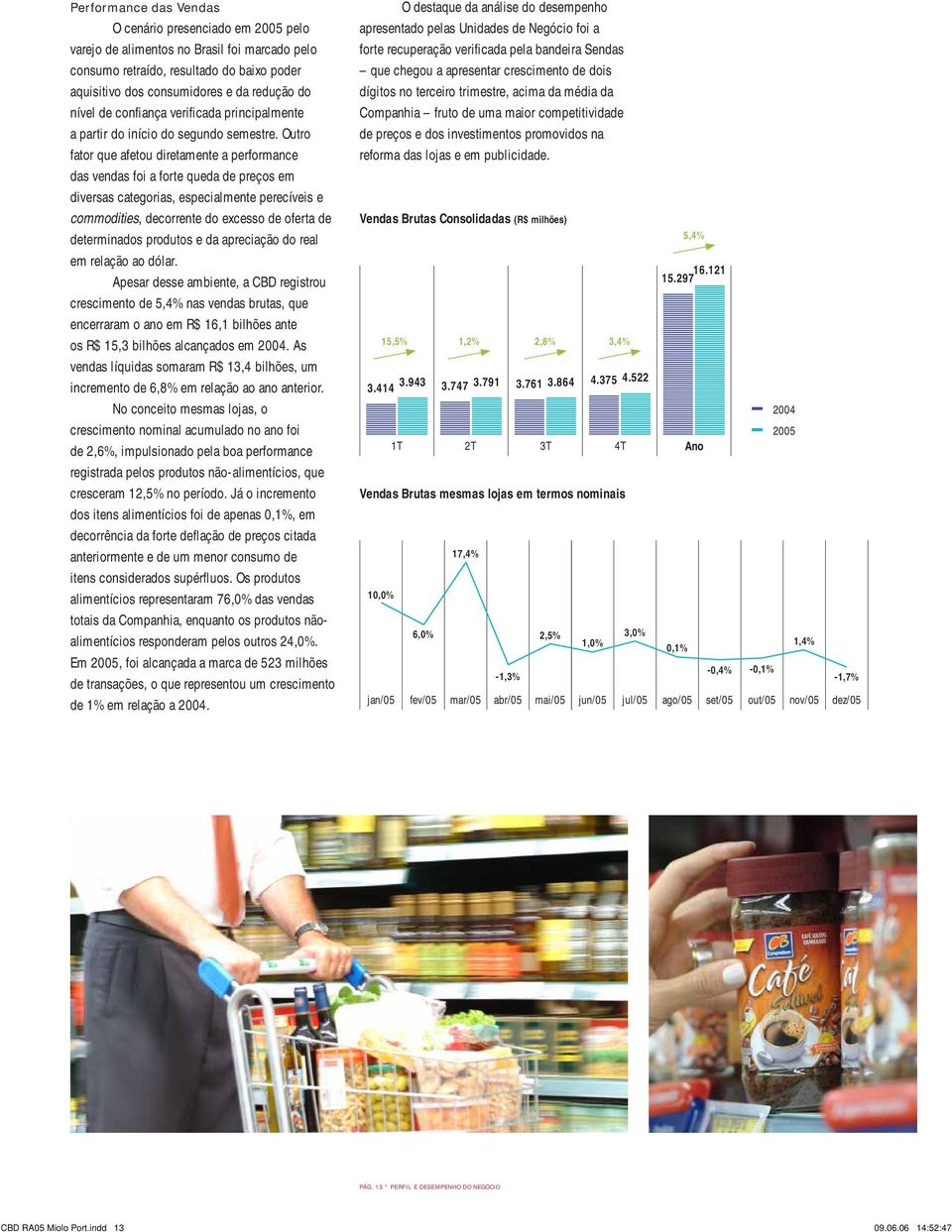 Outro fator que afetou diretamente a performance das vendas foi a forte queda de preços em diversas categorias, especialmente perecíveis e commodities, decorrente do excesso de oferta de determinados