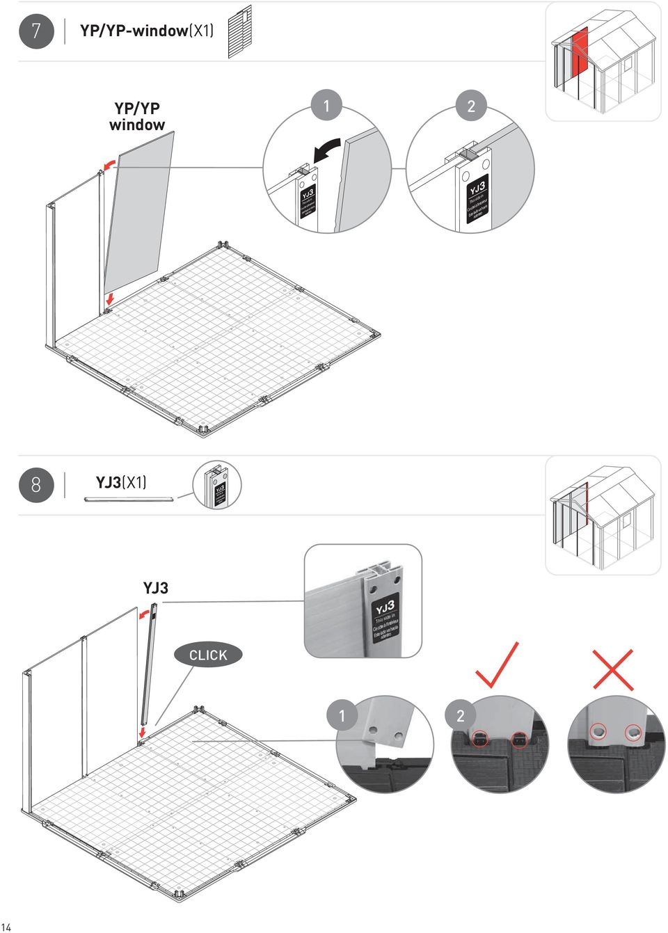 à l intérieur Este lado va hacia adentro 8 YJ3(X) YJ3 This