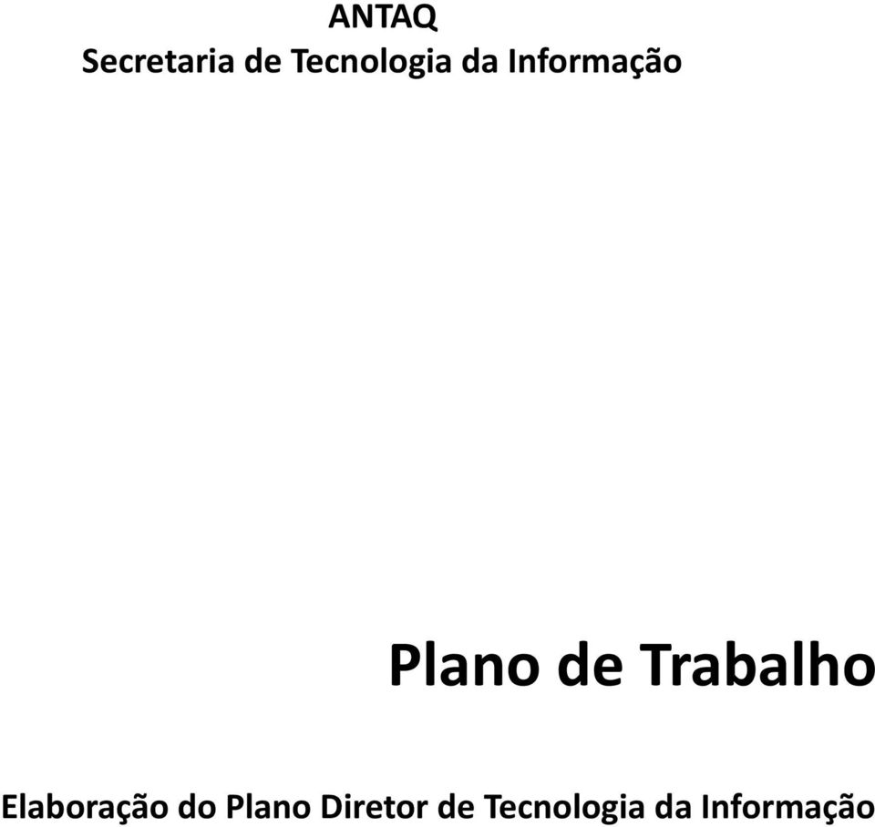 Plano de Trabalho Elaboração