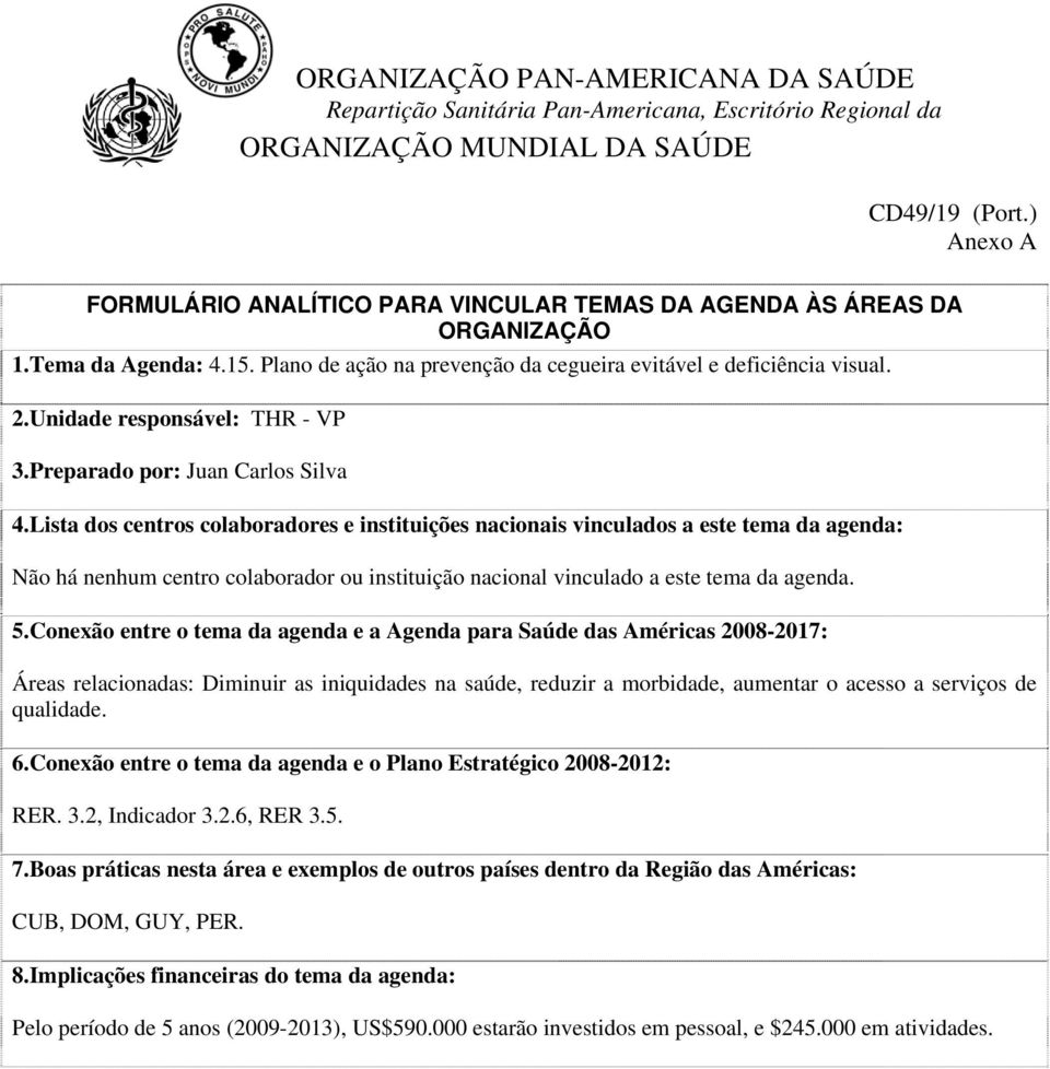 Unidade responsável: THR - VP 3.Preparado por: Juan Carlos Silva 4.