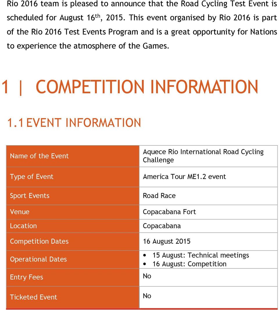Games. 1 COMPETITION INFORMATION 1.