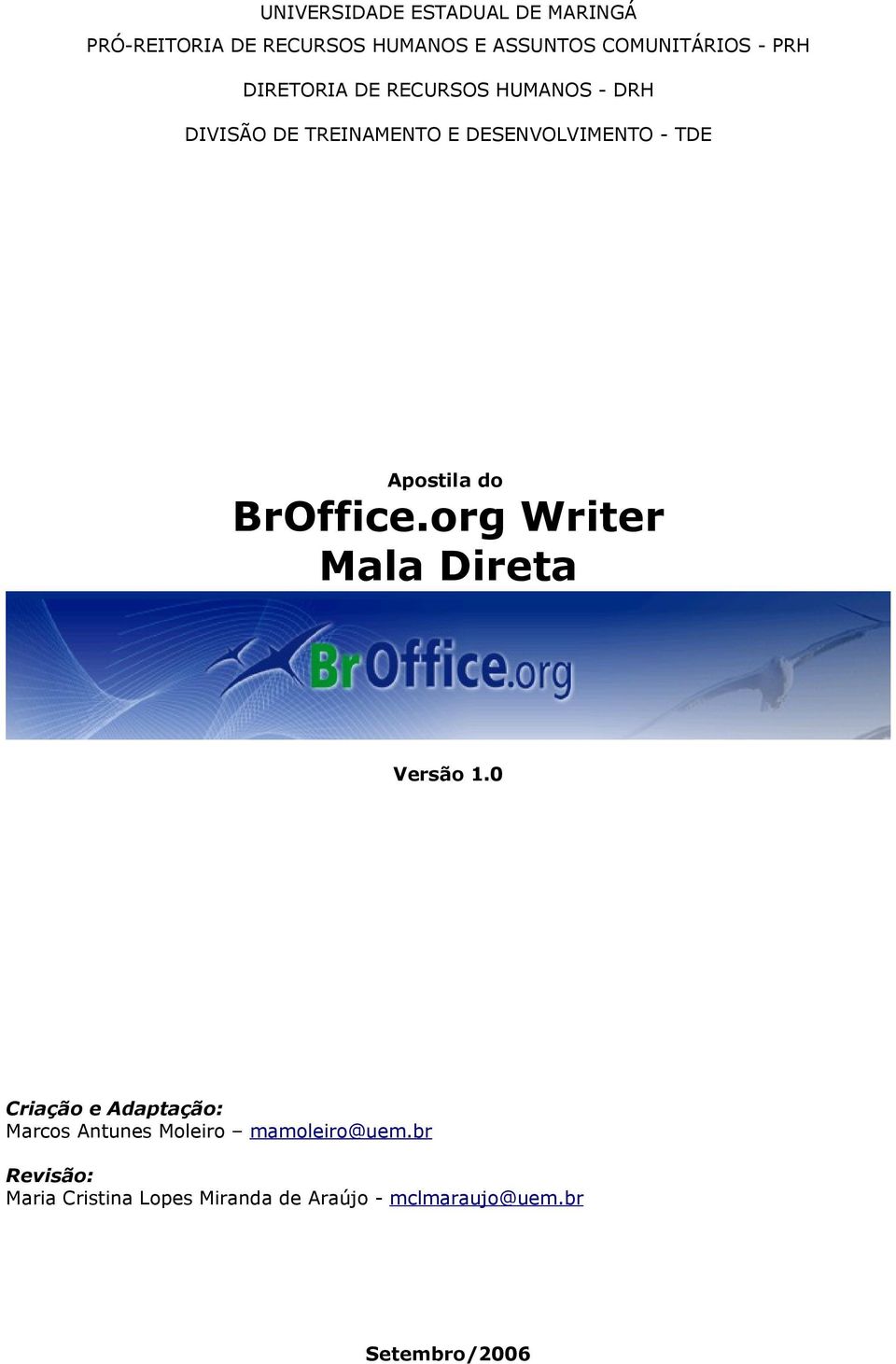 Apostila do BrOffice.org Writer Mala Direta Versão 1.