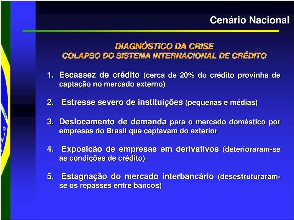 Estresse severo de instituições (pequenas e médias) m 3.