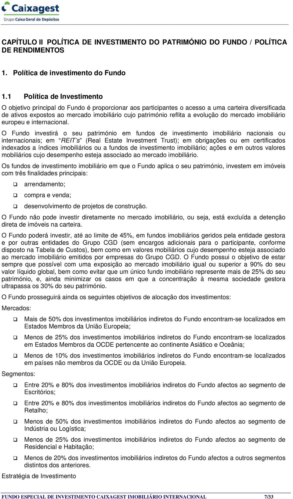 mercado imobiliário europeu e internacional.