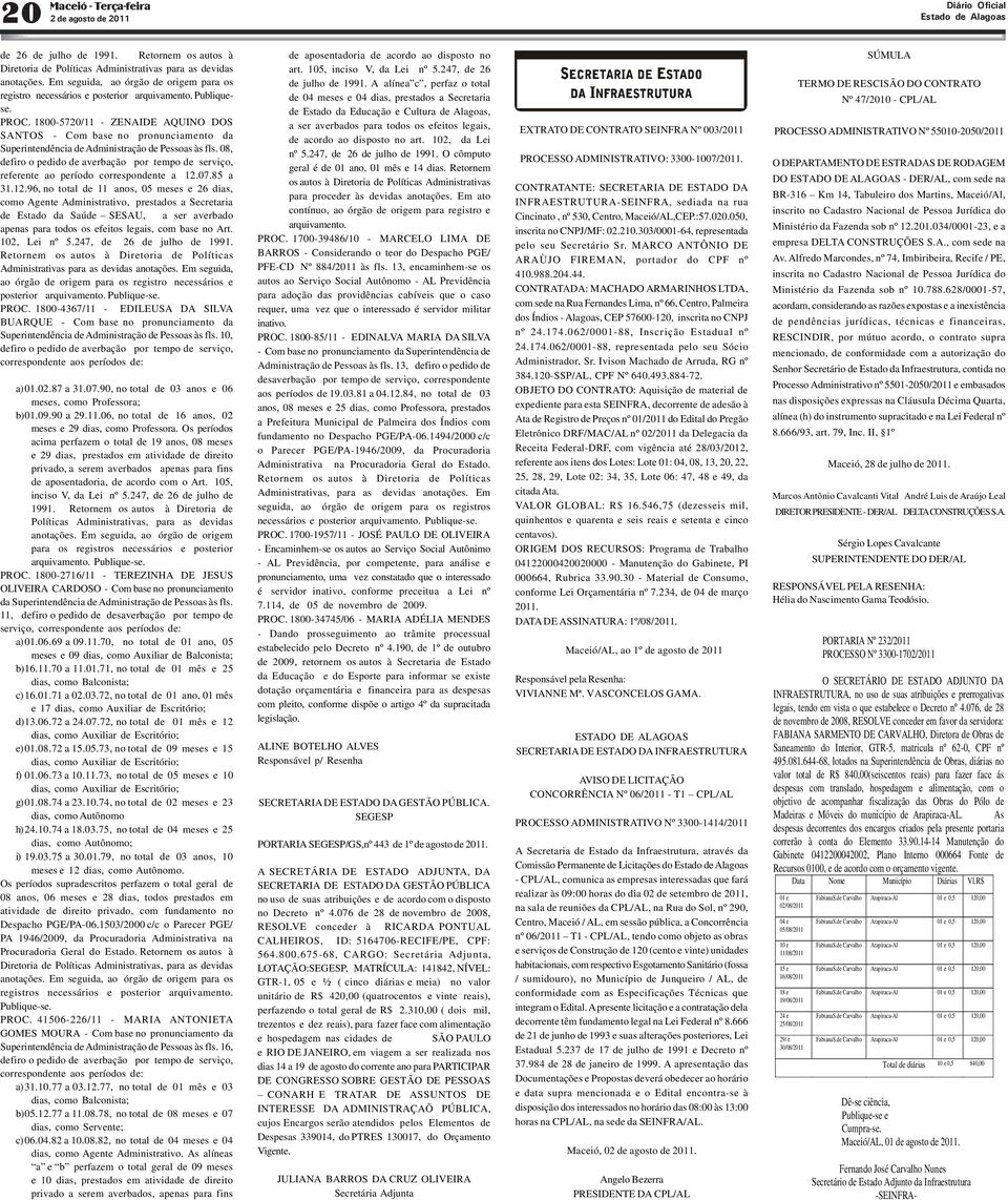 1800-5720/11 - ZENAIDE AQUINO DOS SANTOS - Com base no pronunciamento da Superintendência de Administração de Pessoas às fls.