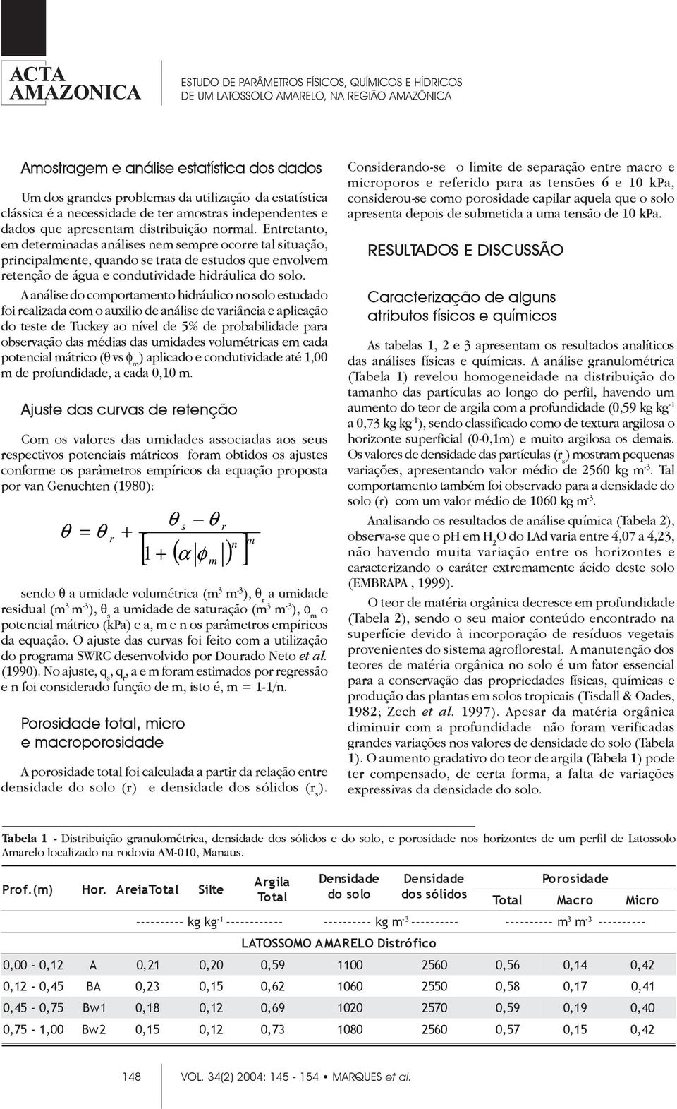 A nálise do comportmento hidráulico no solo estuddo foi relizd com o uxilio de nálise de vriânci e plicção do teste de Tuckey o nível de 5% de probbilidde pr observção ds médis ds umiddes volumétrics