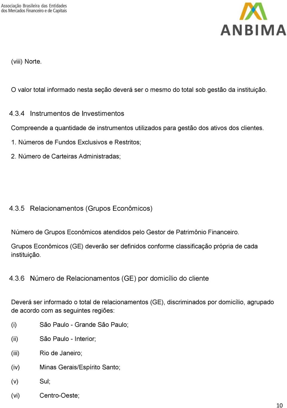 Número de Carteiras Administradas; 4.3.5 Relacionamentos (Grupos Econômicos) Número de Grupos Econômicos atendidos pelo Gestor de Patrimônio Financeiro.