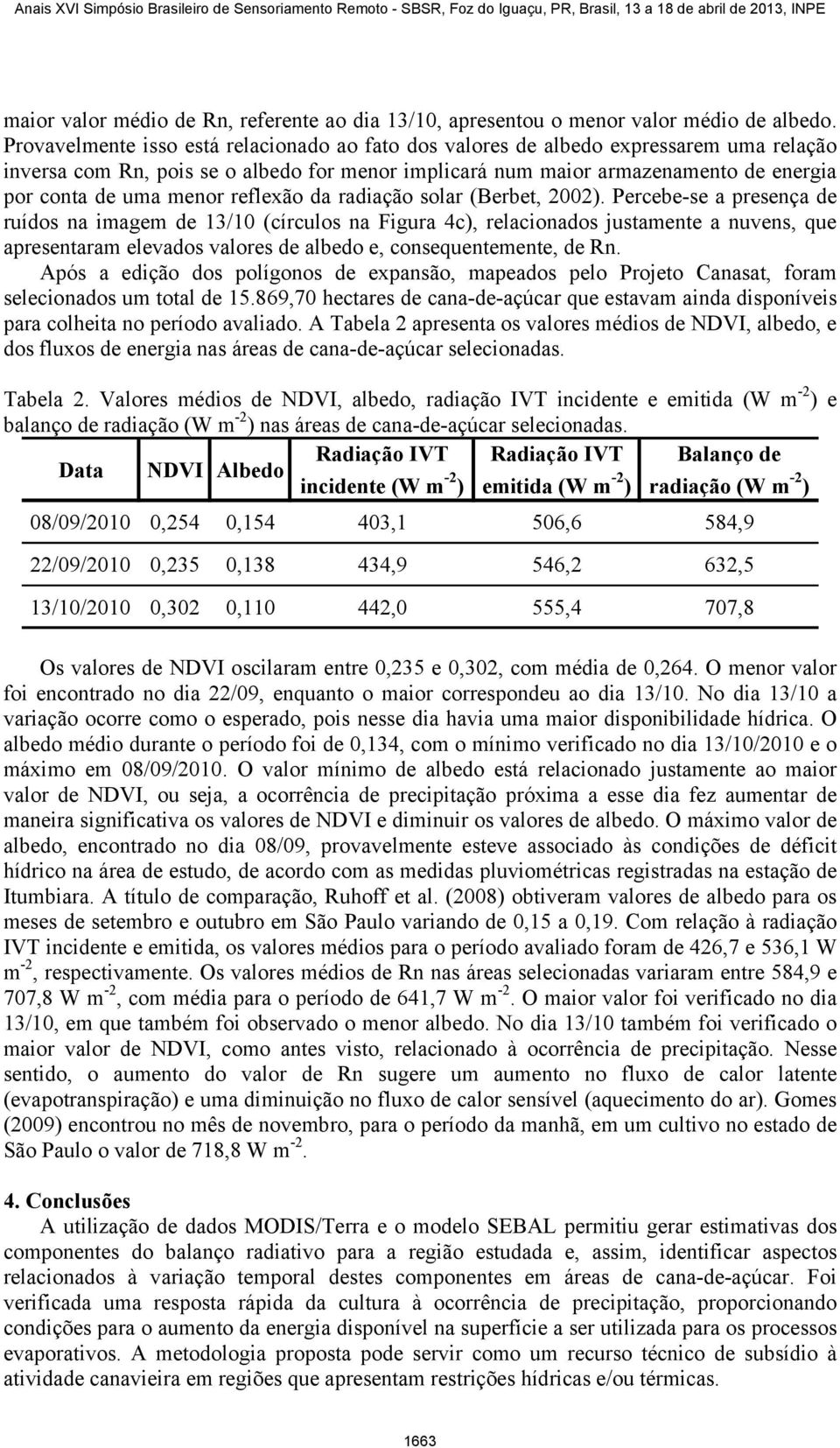 menor reflexão da radiação solar (Berbet, 2002).