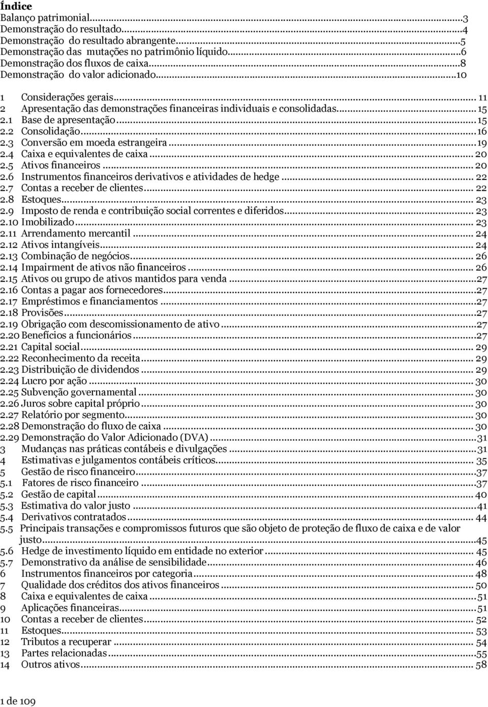 3 Conversão em moeda estrangeira...19 2.4 Caixa e equivalentes de caixa... 20 2.5 Ativos financeiros... 20 2.6 Instrumentos financeiros derivativos e atividades de hedge... 22 2.