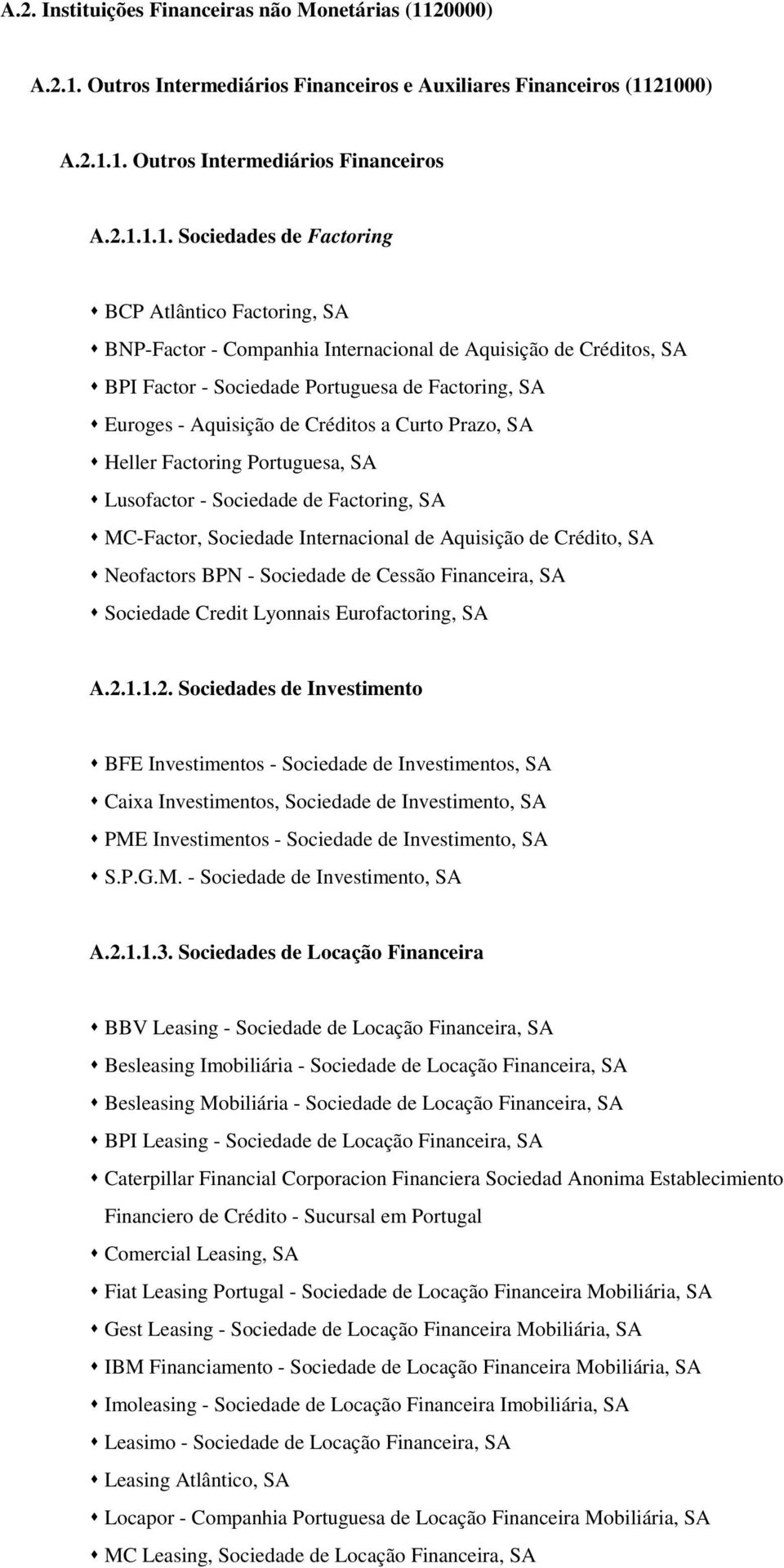 Outros Intermediários Financeiros e Auxiliares Financeiros (11