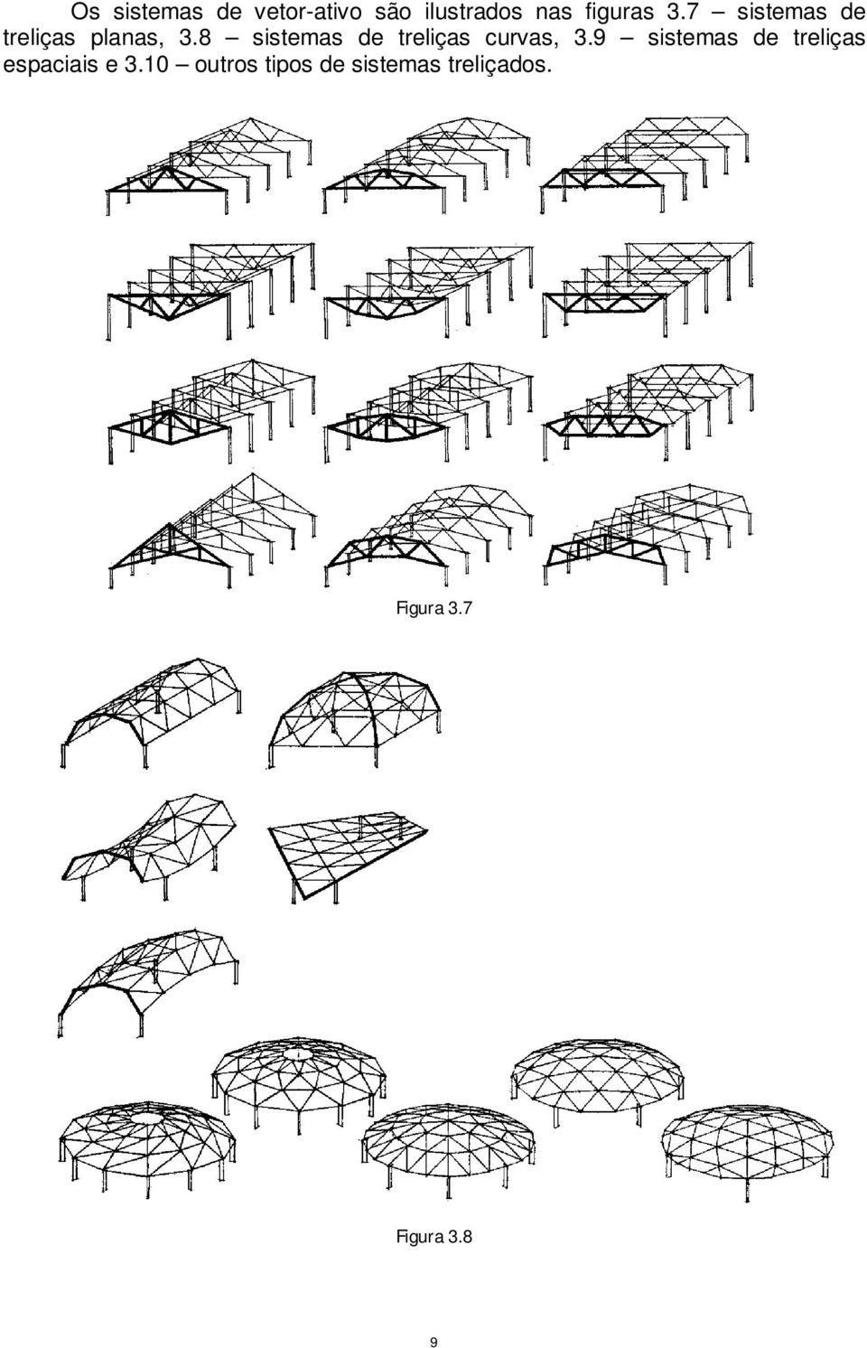 8 sistemas de treliças curvas, 3.