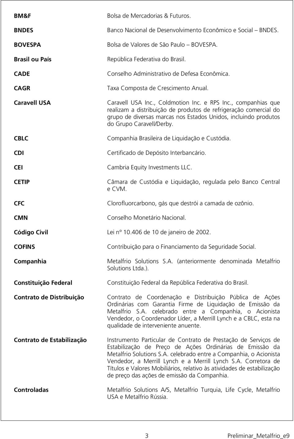 , companhias que realizam a distribuição de produtos de refrigeração comercial do grupo de diversas marcas nos Estados Unidos, incluindo produtos do Grupo Caravell/Derby.