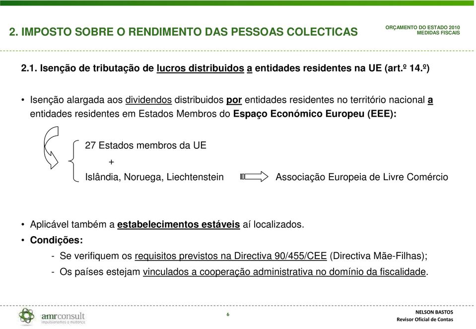 Europeu (EEE): 27 Estados membros da UE + Islândia, Noruega, Liechtenstein Associação Europeia de Livre Comércio Aplicável também a estabelecimentos estáveis aí