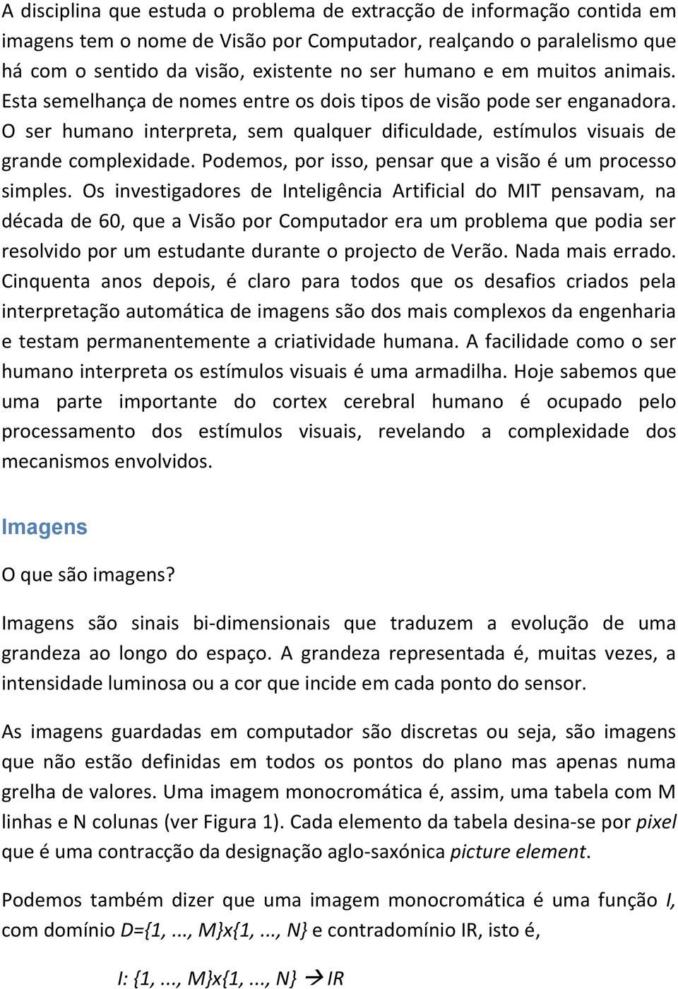 Podemos, por isso, pensar que a visão é um processo simples.