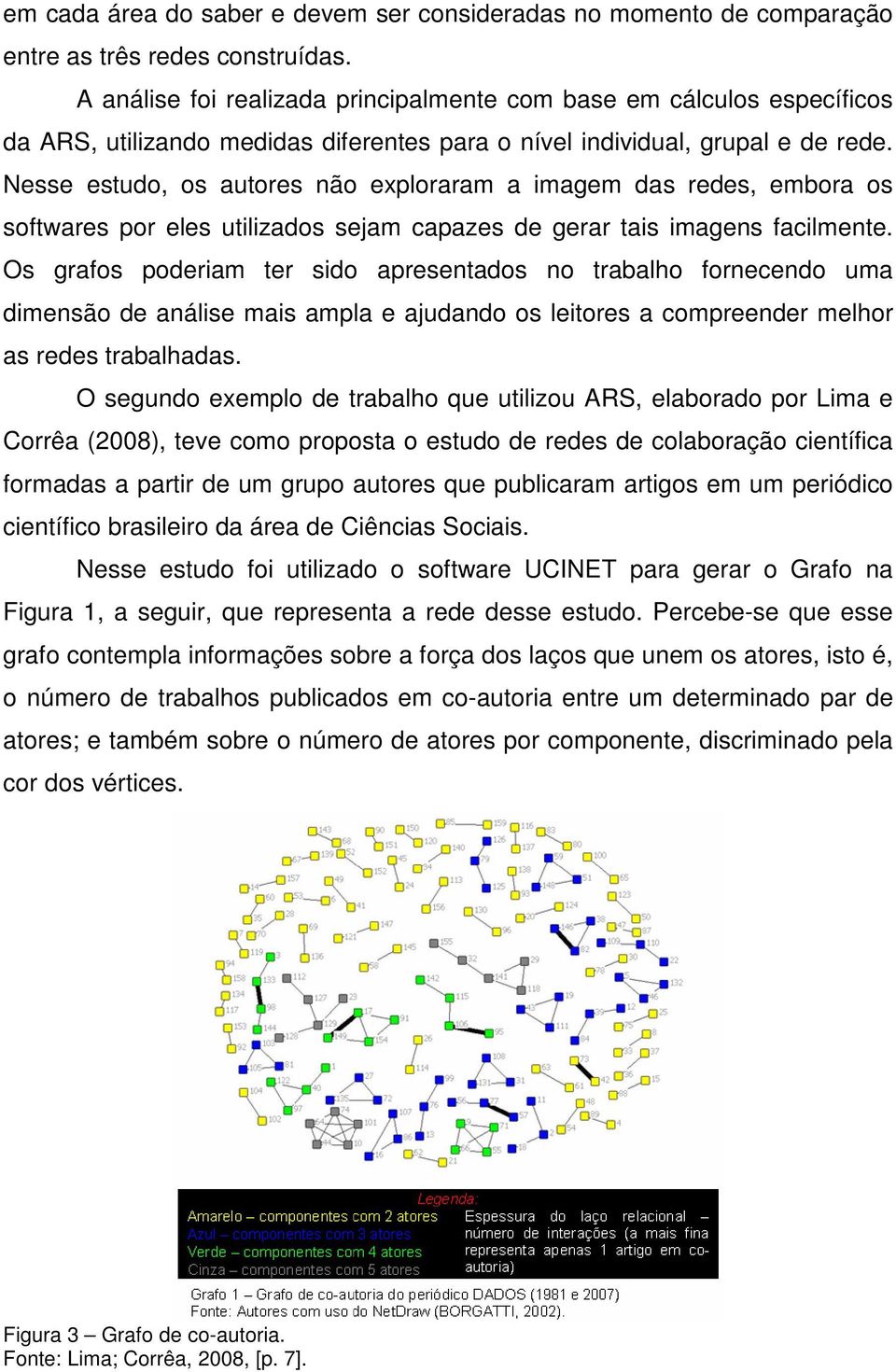 Nesse estudo, os autores não exploraram a imagem das redes, embora os softwares por eles utilizados sejam capazes de gerar tais imagens facilmente.