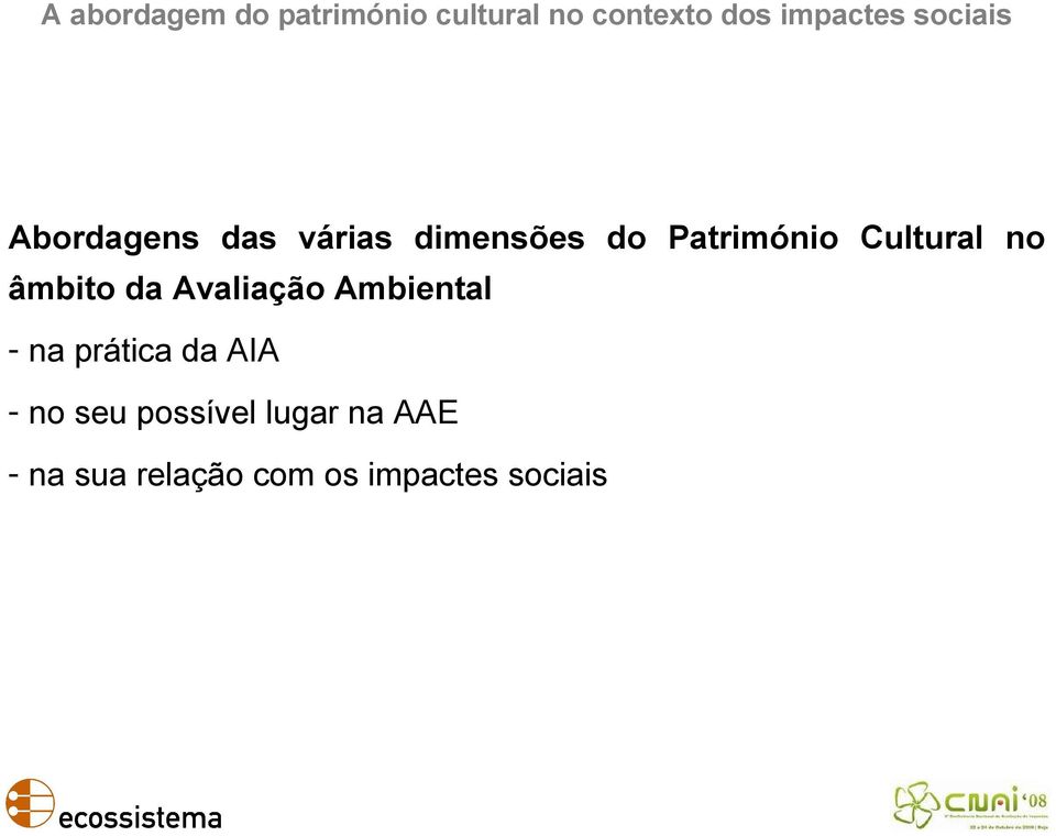 Ambiental - na prática da AIA - no seu