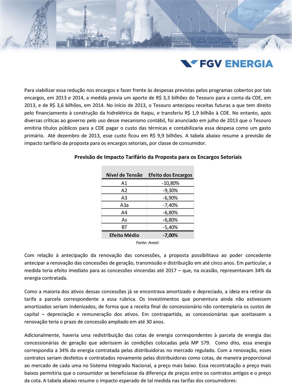 No início de 2013, o Tesouro antecipou receitas futuras a que tem direito pelo financiamento à construção da hidrelétrica de Itaipu, e transferiu R$ 1,9 bilhão à CDE.