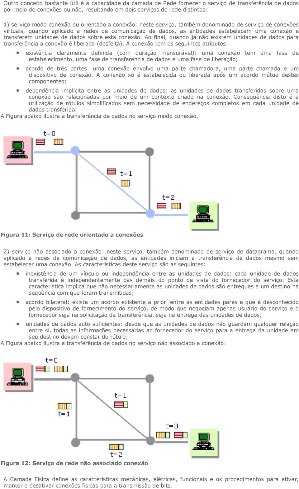 unidades de dados sobre esta conexão. Ao final, quando já não existem unidades de dados para transferência a conexão é liberada (desfeita).