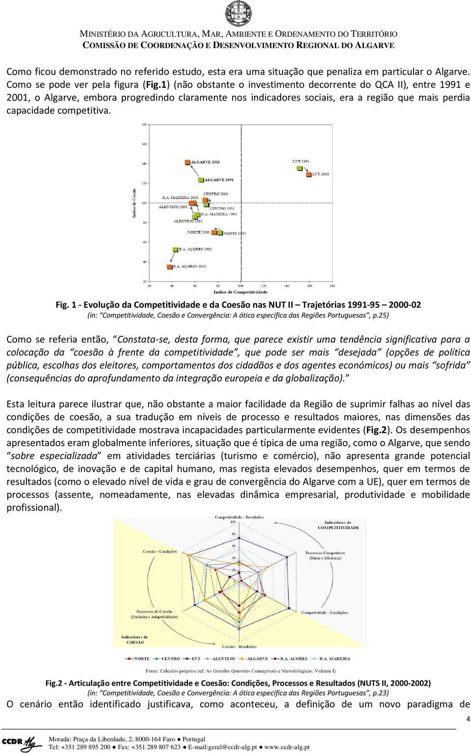 1 - Evolução da Competitividade e da Coesão nas NUT II Trajetórias 1991-95 2000-02 (in: Competitividade, Coesão e Convergência: A ótica específica das Regiões Portuguesas, p.