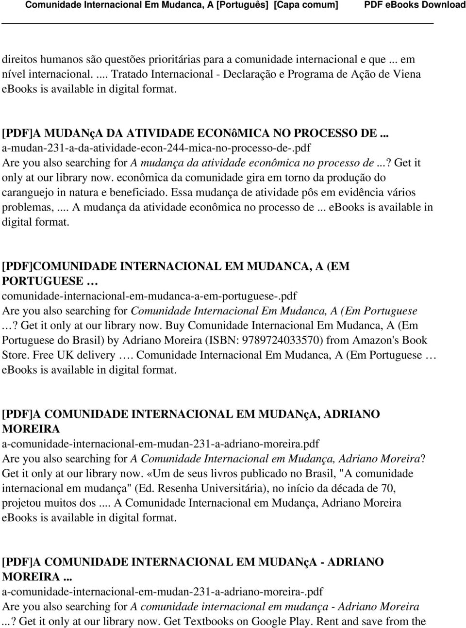 pdf Are you also searching for A mudança da atividade econômica no processo de...? Get it only at our library now.