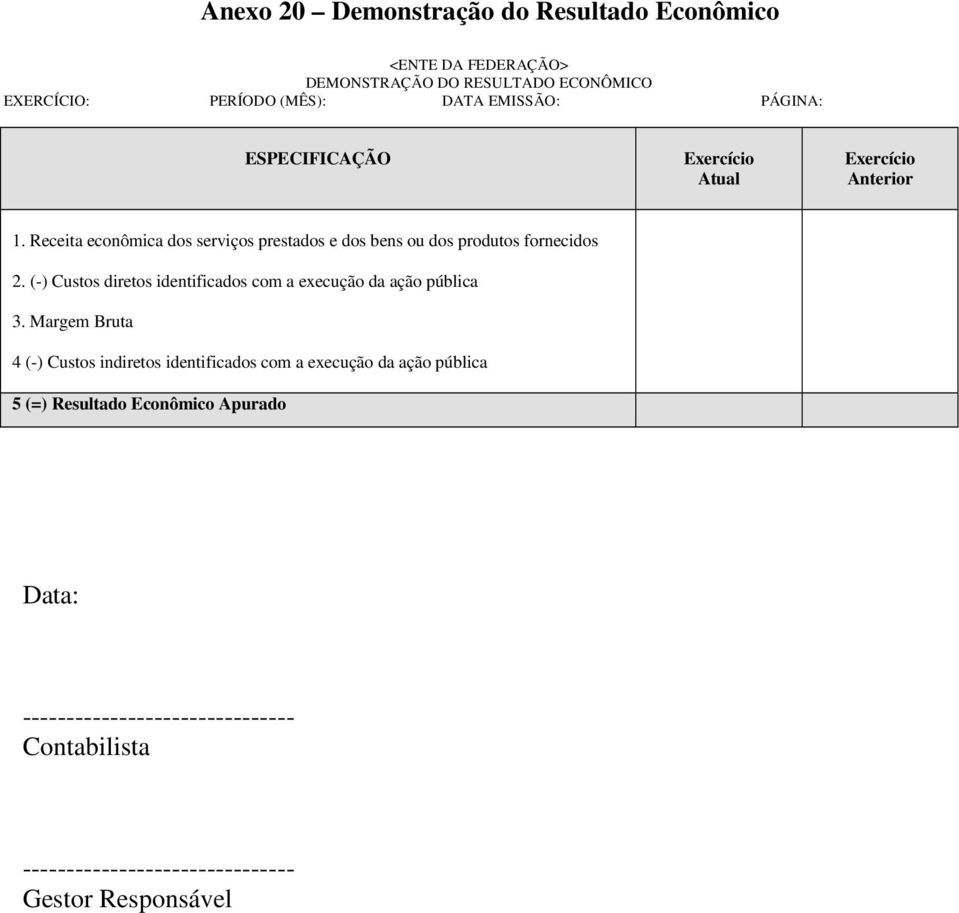 Receita econômica dos serviços prestados e dos bens ou dos produtos fornecidos 2.