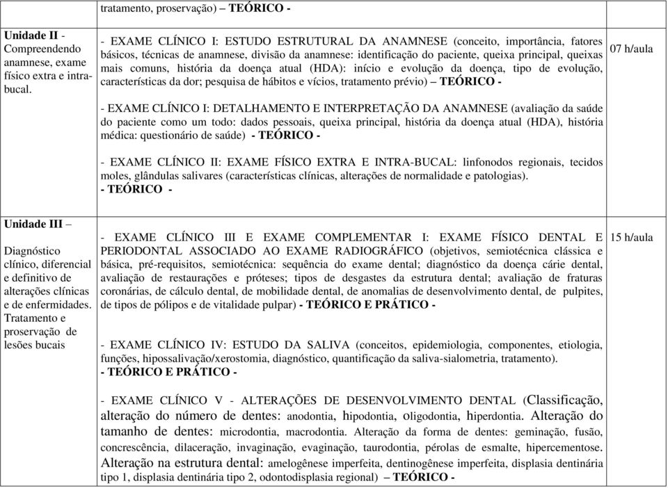 queixa principal, queixas mais comuns, história da doença atual (HDA): início e evolução da doença, tipo de evolução, características da dor; pesquisa de hábitos e vícios, tratamento prévio) TEÓRICO