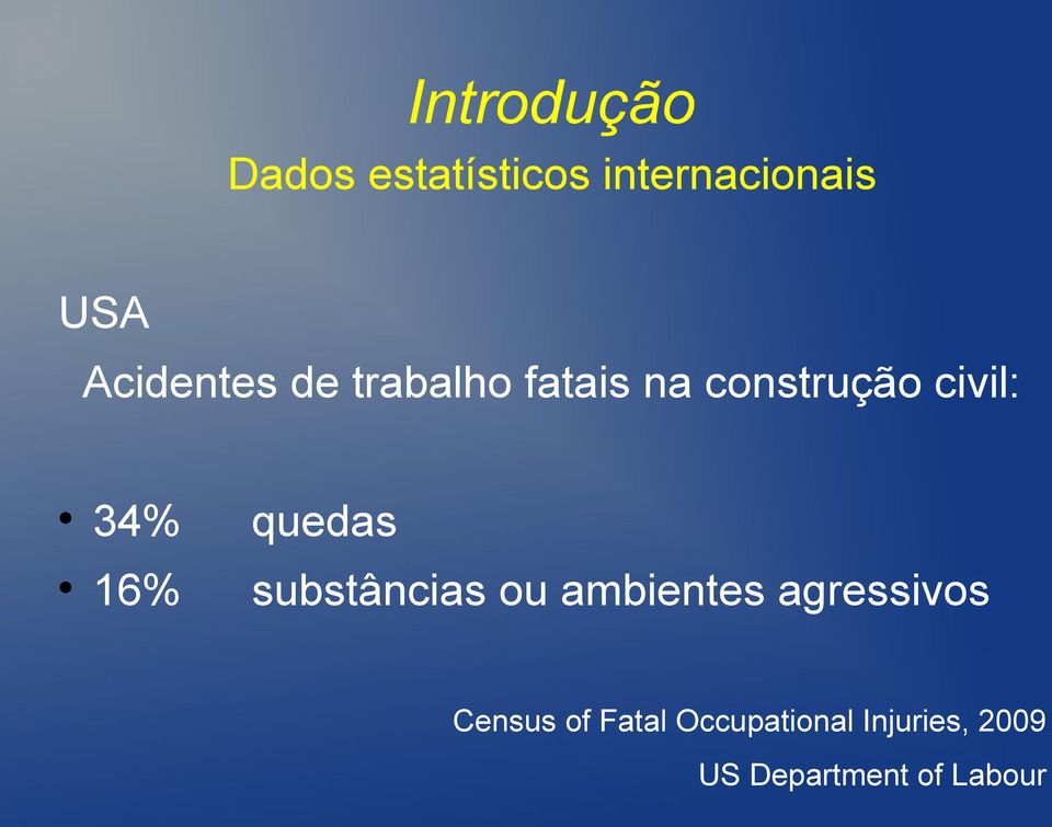 quedas 16% substâncias ou ambientes agressivos Census