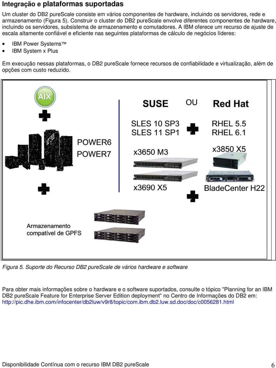 A IBM oferece um recurso de ajuste de escala altamente confiável e eficiente nas seguintes plataformas de cálculo de negócios líderes: IBM Power Systems IBM System x Plus Em execução nessas