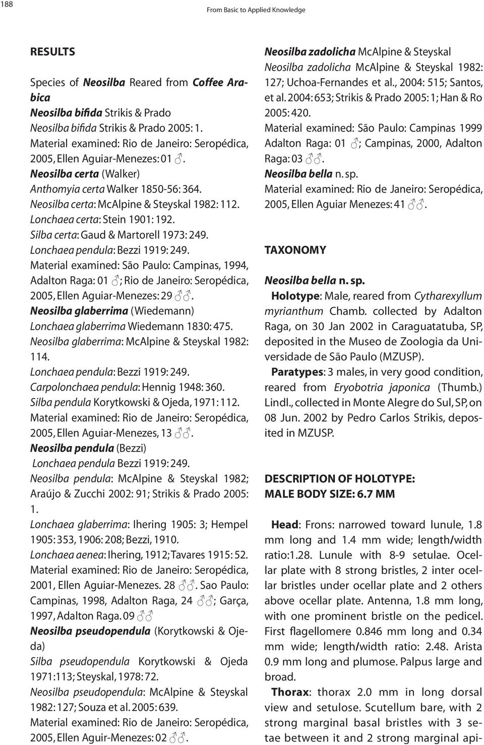 Lonchaea pendula: Bezzi 1919: 249. Material examined: São Paulo: Campinas, 1994, Adalton Raga: 01 ; Rio de Janeiro: Seropédica, 2005, Ellen Aguiar-Menezes: 29.
