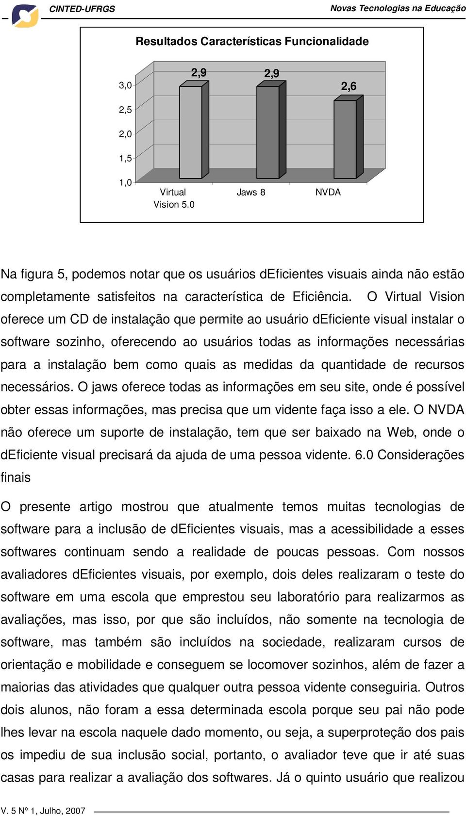 O Virtual Vision oferece um CD de instalação que permite ao usuário deficiente visual instalar o software sozinho, oferecendo ao usuários todas as informações necessárias para a instalação bem como