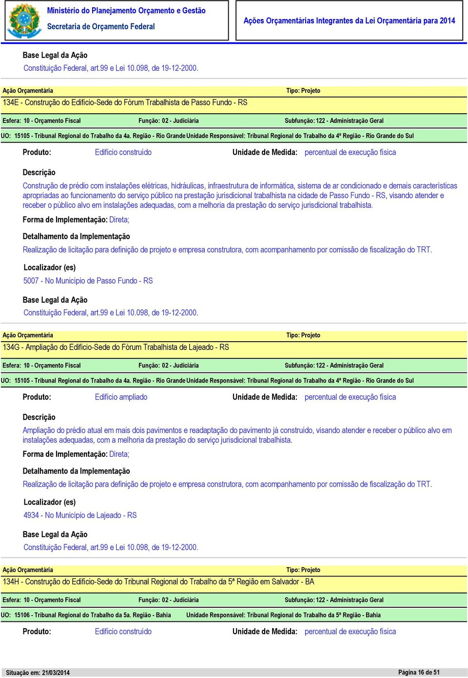 sistema de ar condicionado e demais características apropriadas ao funcionamento do serviço público na prestação jurisdicional trabalhista na cidade de Passo Fundo - RS, visando atender e receber o