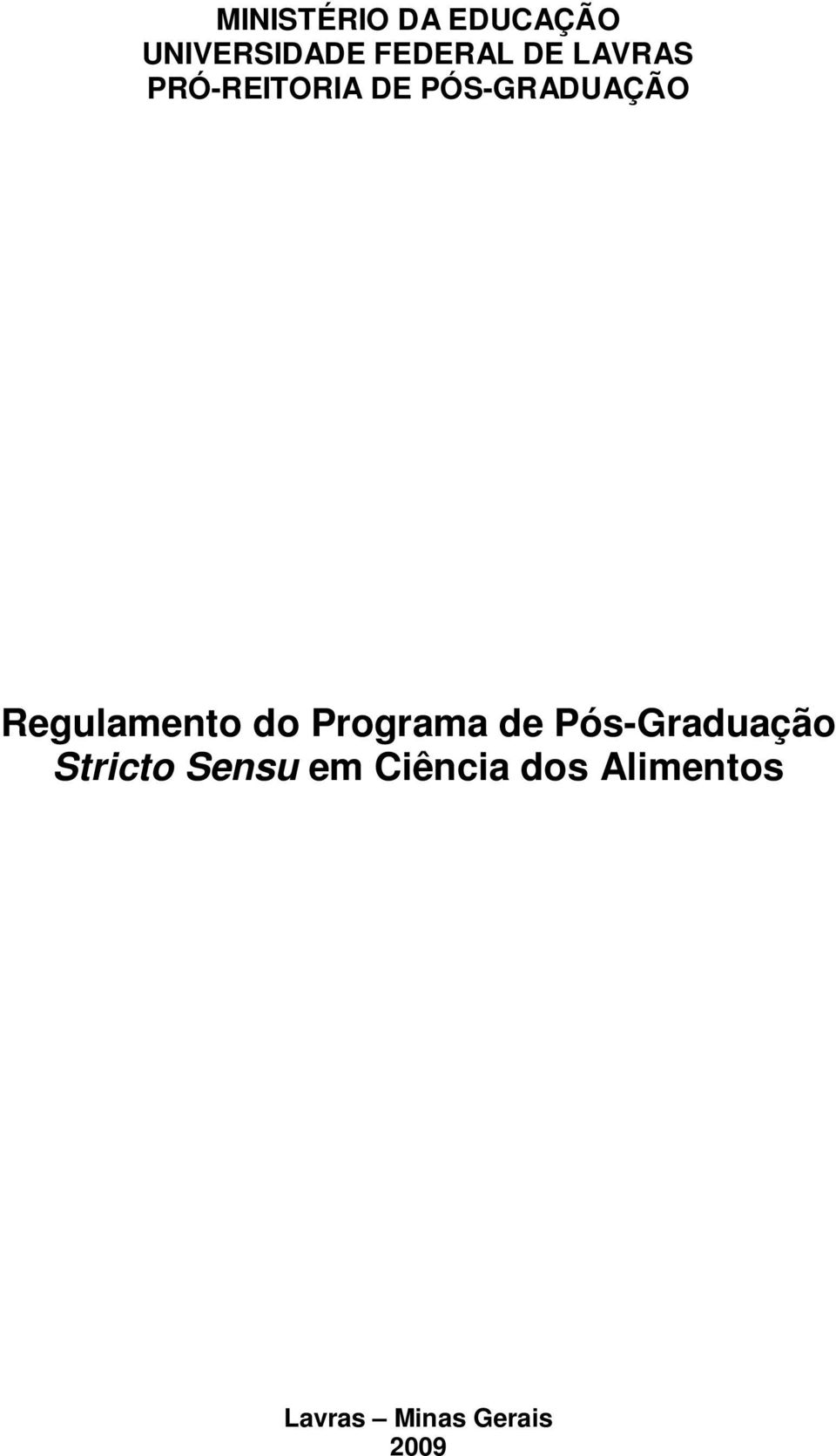 Regulamento do Programa de Pós-Graduação