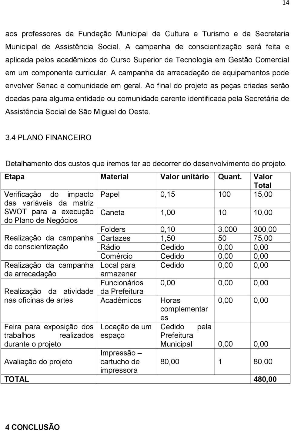 A campanha de arrecadação de equipamentos pode envolver Senac e comunidade em geral.