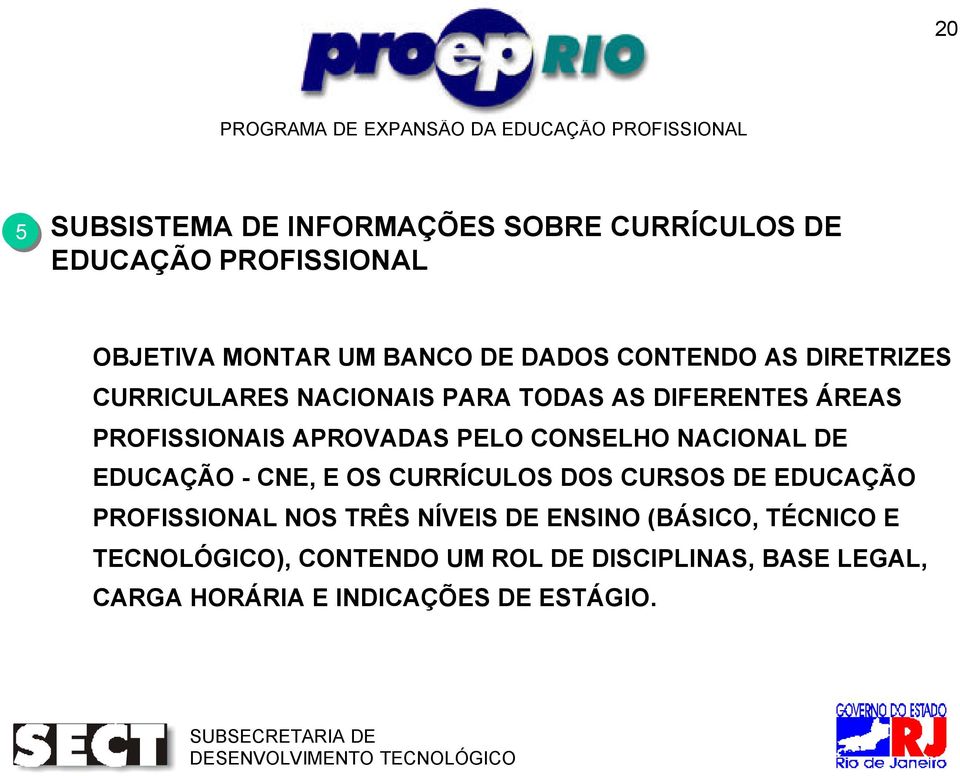 PROFISSIONAIS APROVADAS PELO CONSELHO NACIONAL DE EDUCAÇÃO CNE, E OS CURRÍCULOS DOS CURSOS DE EDUCAÇÃO PROFISSIONAL NOS