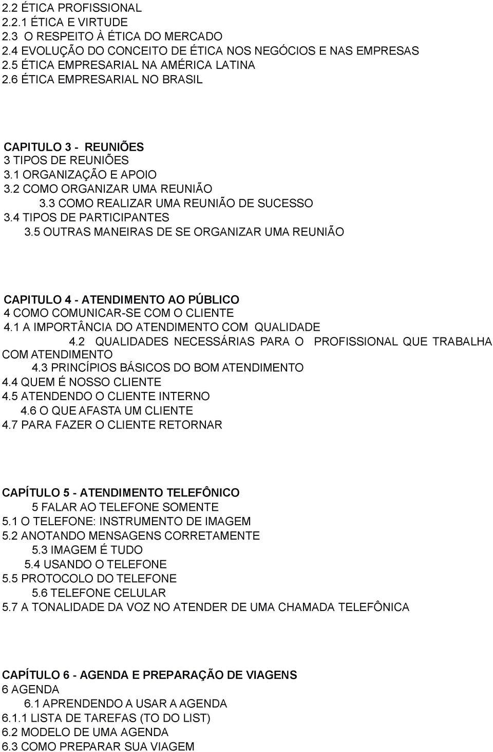 5 OUTRAS MANEIRAS DE SE ORGANIZAR UMA REUNIÃO CAPITULO 4 - ATENDIMENTO AO PÚBLICO 4 COMO COMUNICAR-SE COM O CLIENTE 4.1 A IMPORTÂNCIA DO ATENDIMENTO COM QUALIDADE 4.