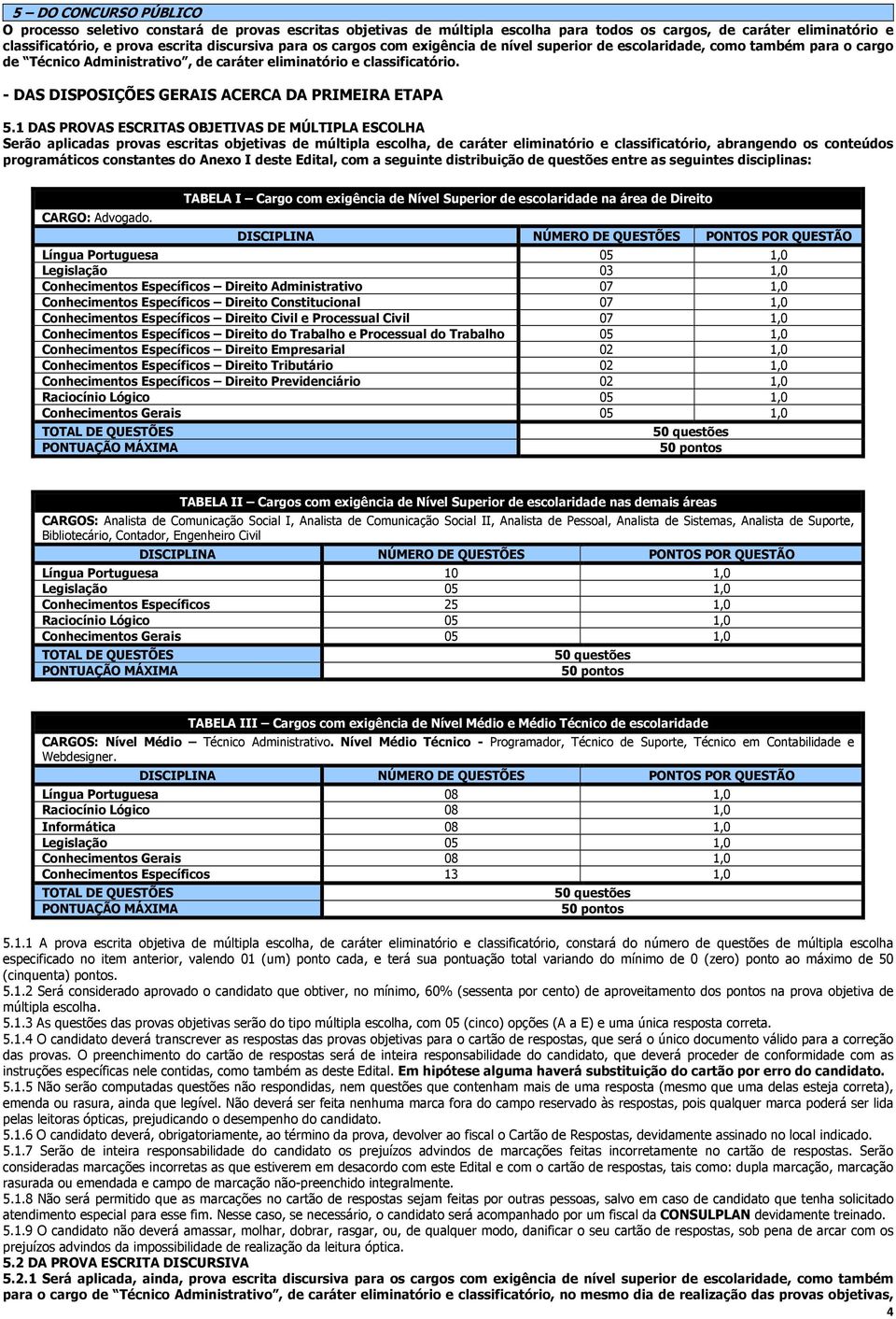 - DAS DISPOSIÇÕES GERAIS ACERCA DA PRIMEIRA ETAPA 5.