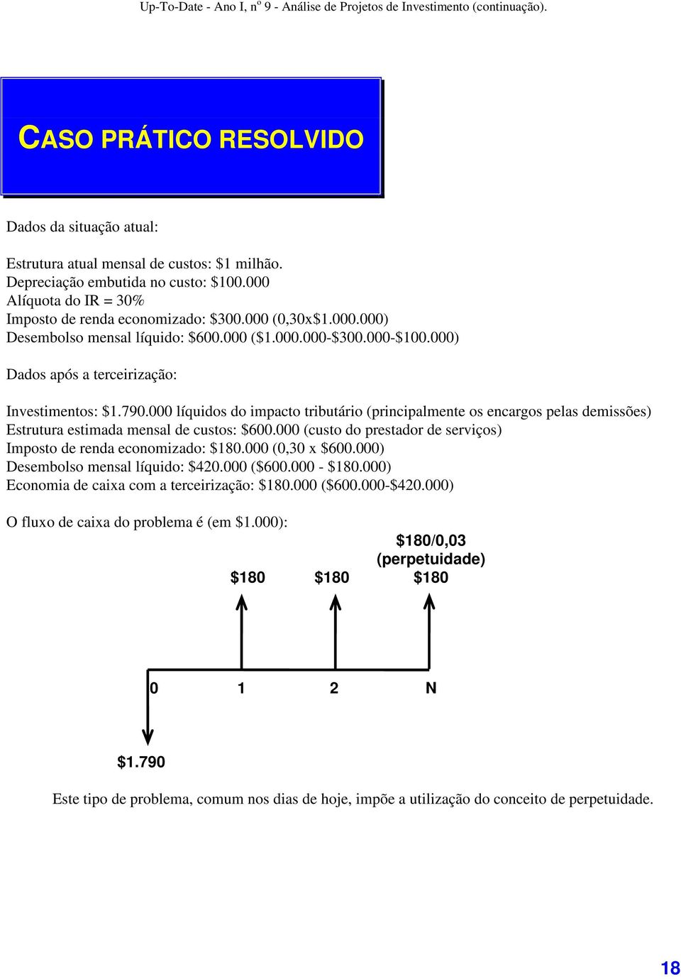 000 líquidos do impacto tributário (principalmente os encargos pelas demissões) Estrutura estimada mensal de custos: $600.000 (custo do prestador de serviços) Imposto de renda economizado: $180.