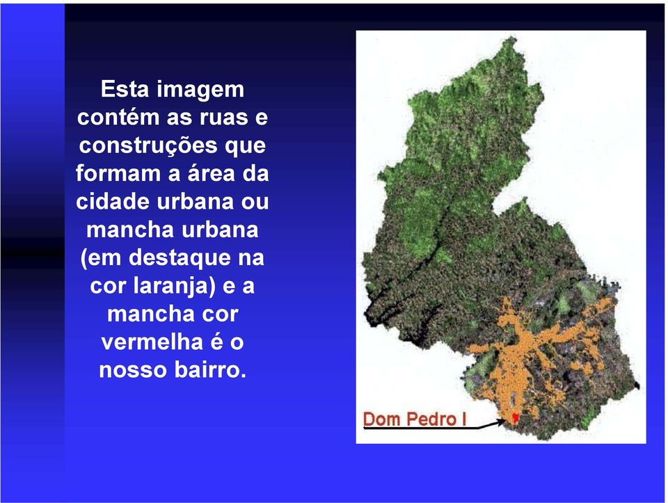 mancha urbana (em destaque na cor