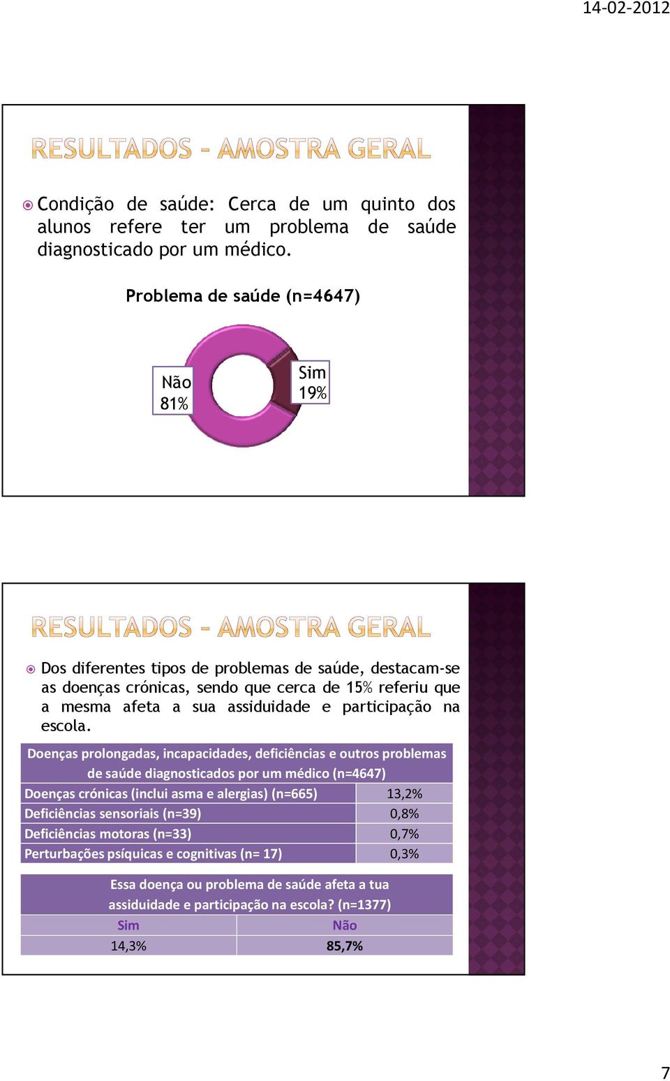 assiduidade e participação na escola.