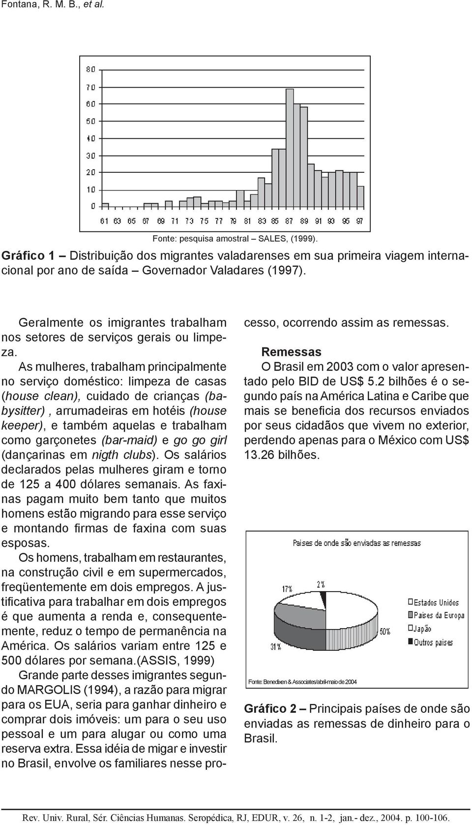 As mulheres, trabalham principalmente no serviço doméstico: limpeza de casas (house clean), cuidado de crianças (babysitter), arrumadeiras em hotéis (house keeper), e também aquelas e trabalham como