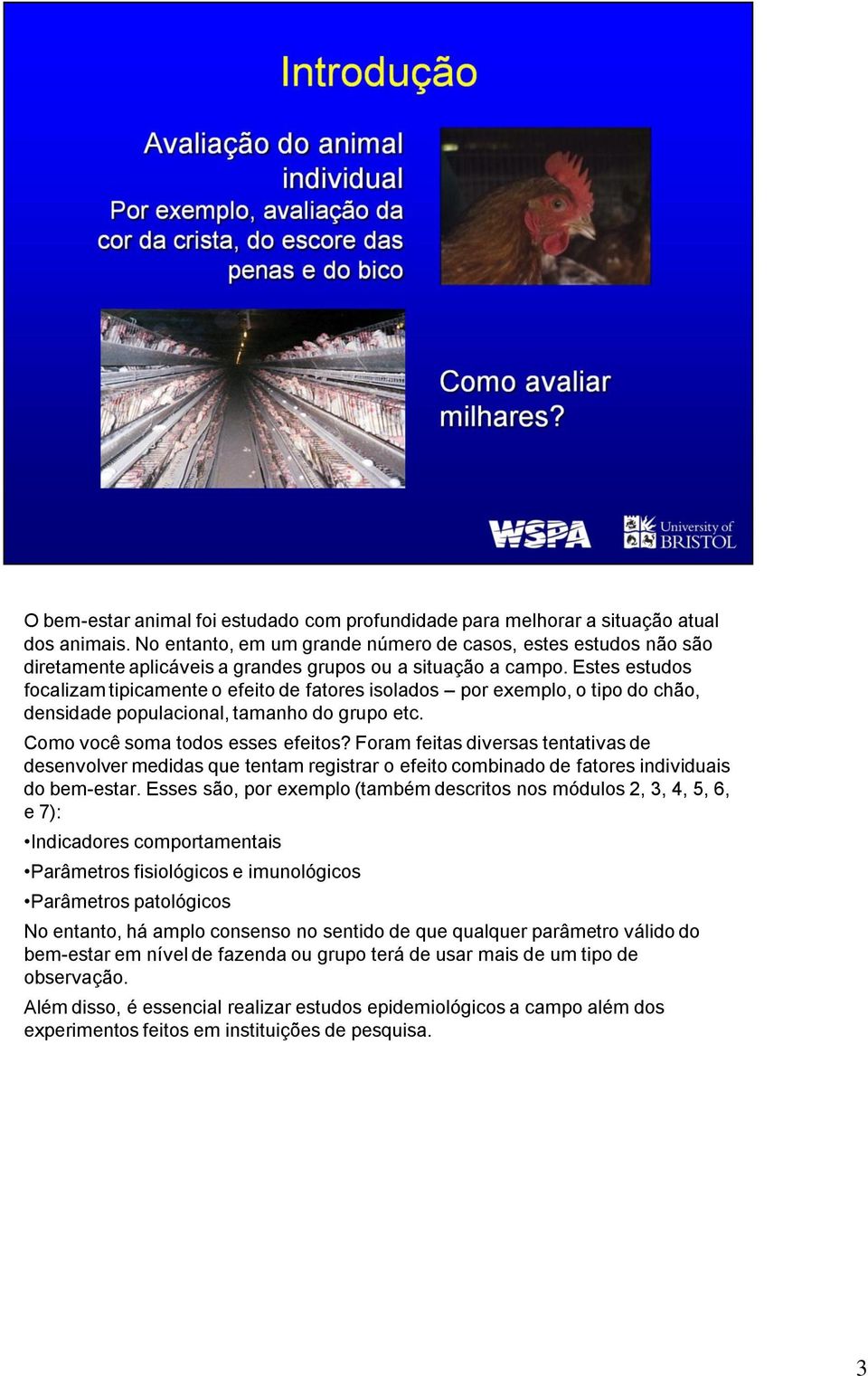 Estes estudos focalizam tipicamente o efeito de fatores isolados por exemplo, o tipo do chão, densidade populacional, tamanho do grupo etc. Como você soma todos esses efeitos?