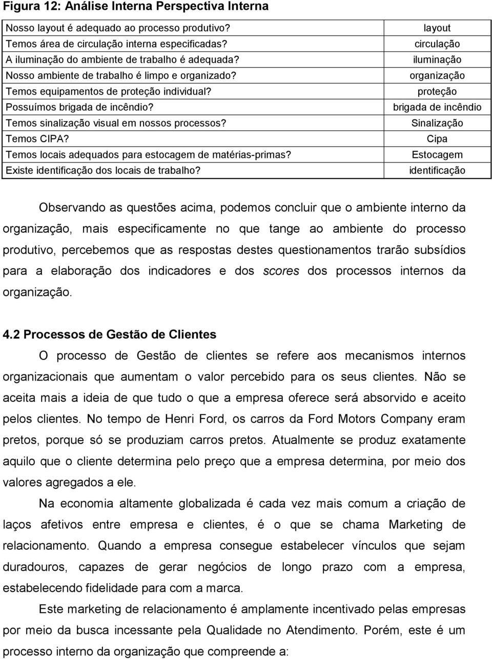 Temos locais adequados para estocagem de matérias-primas? Existe identificação dos locais de trabalho?