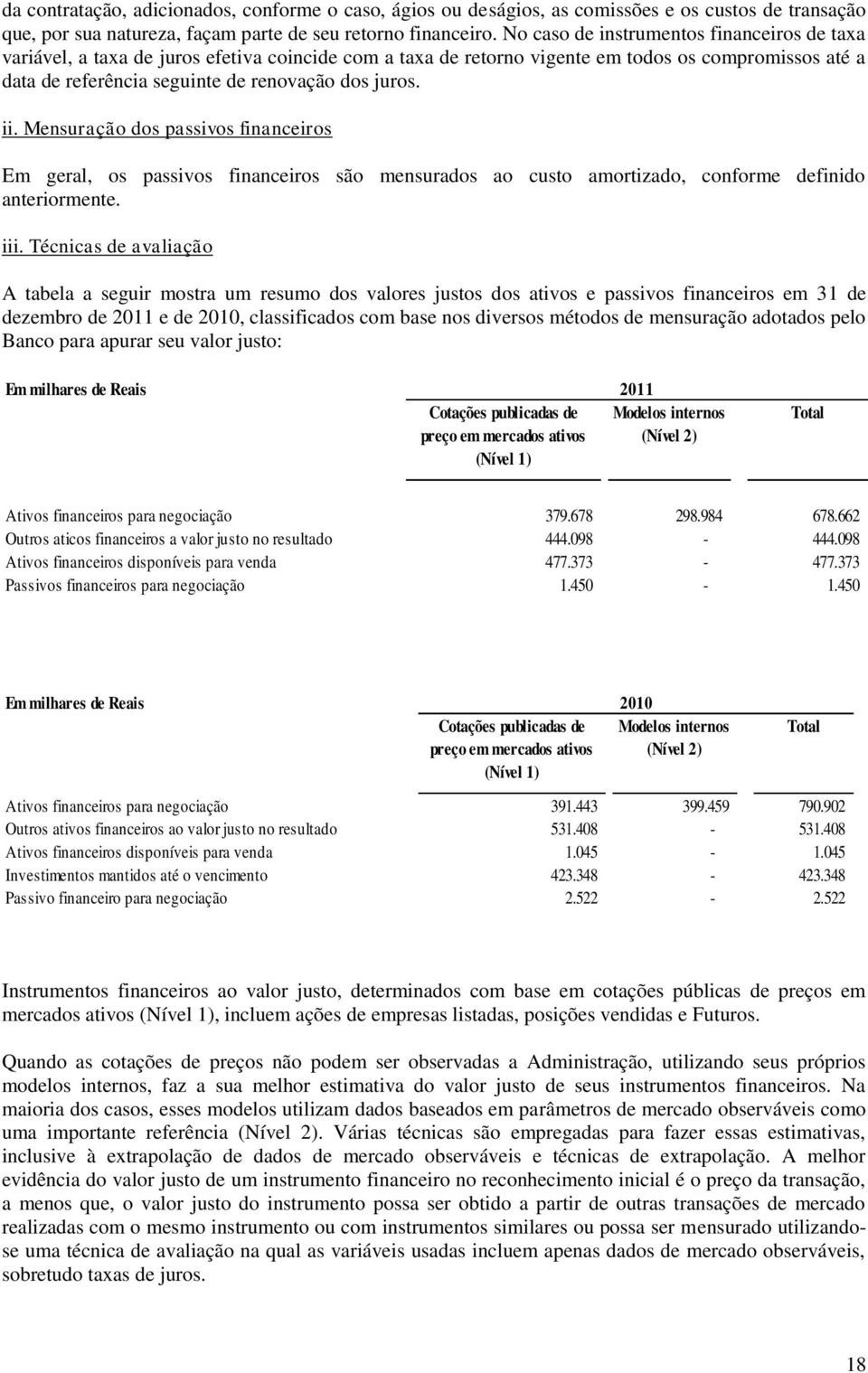 ii. Mensuração dos passivos financeiros Em geral, os passivos financeiros são mensurados ao custo amortizado, conforme definido anteriormente. iii.