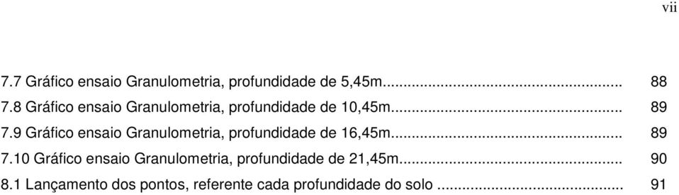 9 Gráfico ensaio Granulometria, profundidade de 16,45m... 89 7.